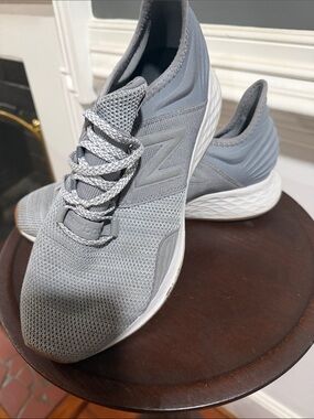 New Balance Light Gray Slip-On Knit Running Shoes